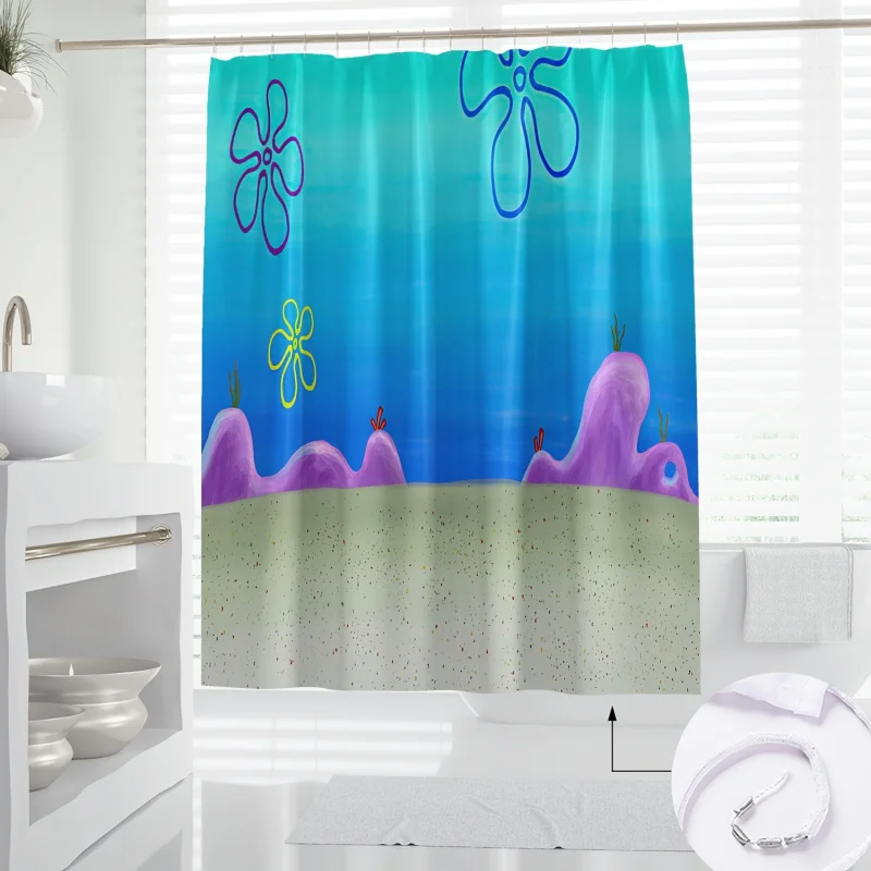 Arts-Inspired Polyester Shower Curtain with Novelty Pattern, Water-Resistant with Machine Washable Fabric, Includes Hooks - 1pc