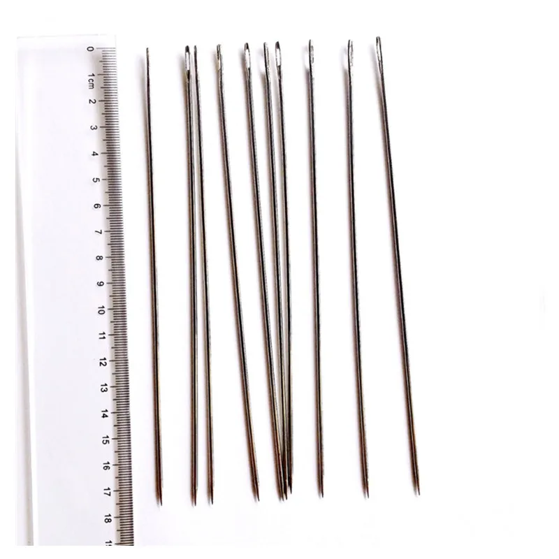 25 pcs/lot 17.5cm long big eye needles white Needles for hand sewing nets Craft Knitting embroidery Tool DIY needlework plus