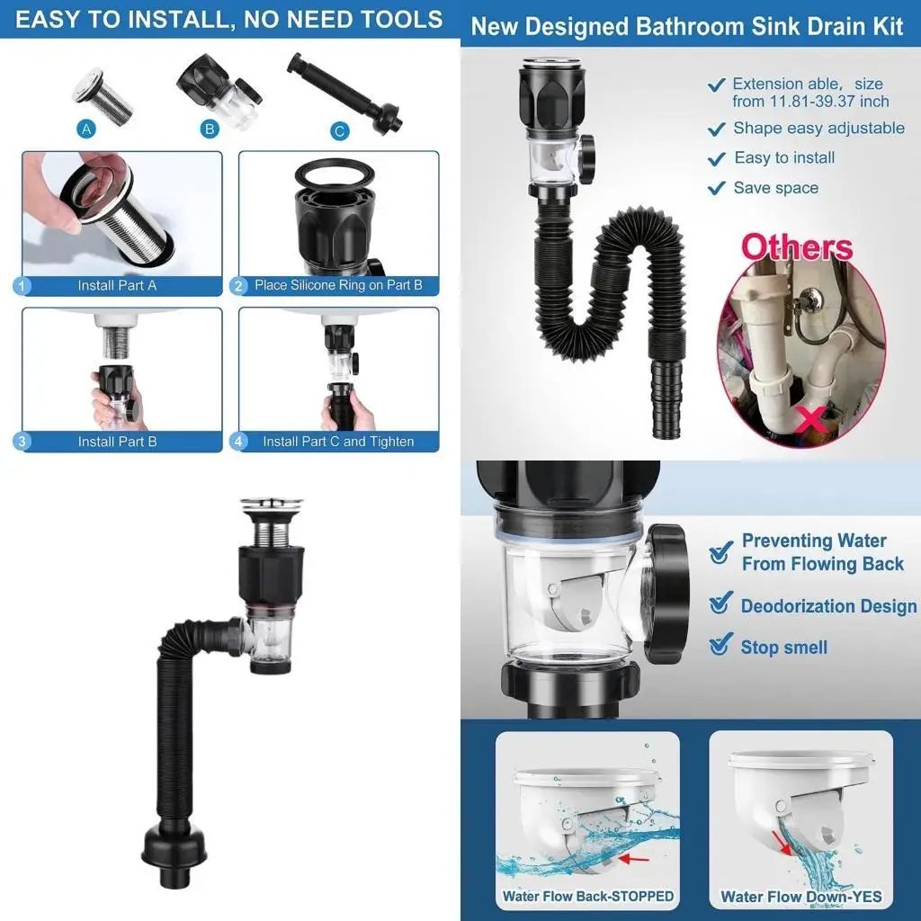 

652f Универсальный дример для мытья базина с гибким сливным вниз по шлангу и всплывающему фильтрую
