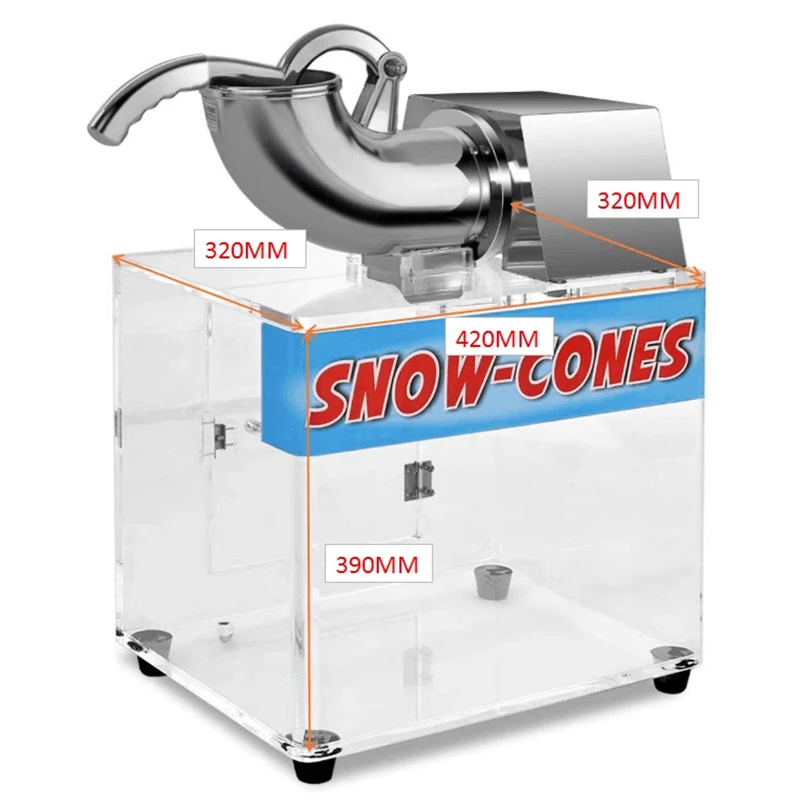 #Commercial Stainless Steel Ice Crusher with Storage Bin Hand-Pressed High-Power Dual-Blade Ice Crusher for Bubble Tea Shops