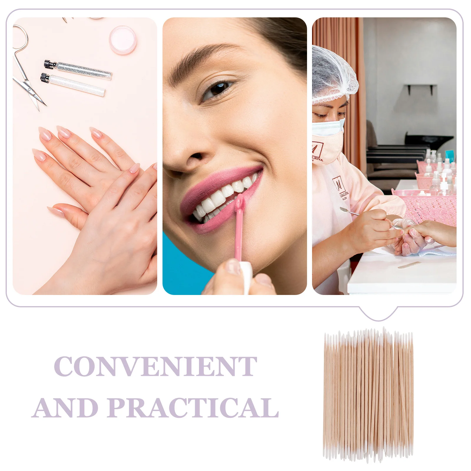 1200 قطعة مسحات قطنية دقيقة نصائح مدببة مزدوجة مقبض خشبي لمسمار الفن ماكياج تنظيف مسحات طرف صغير للعناية بالجمال