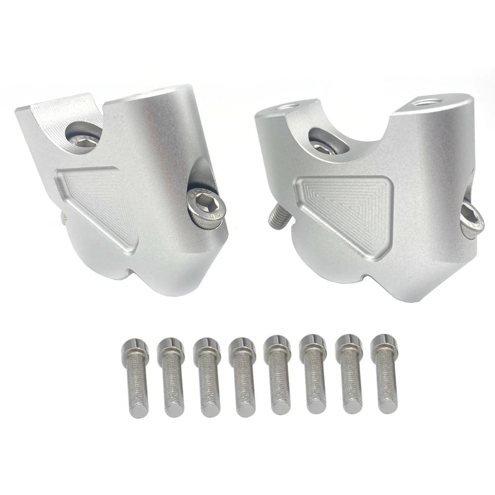 

Fit For 32mm/1.25 inches Handbar CNC Silver Handbar Risers Handbar Clamps
