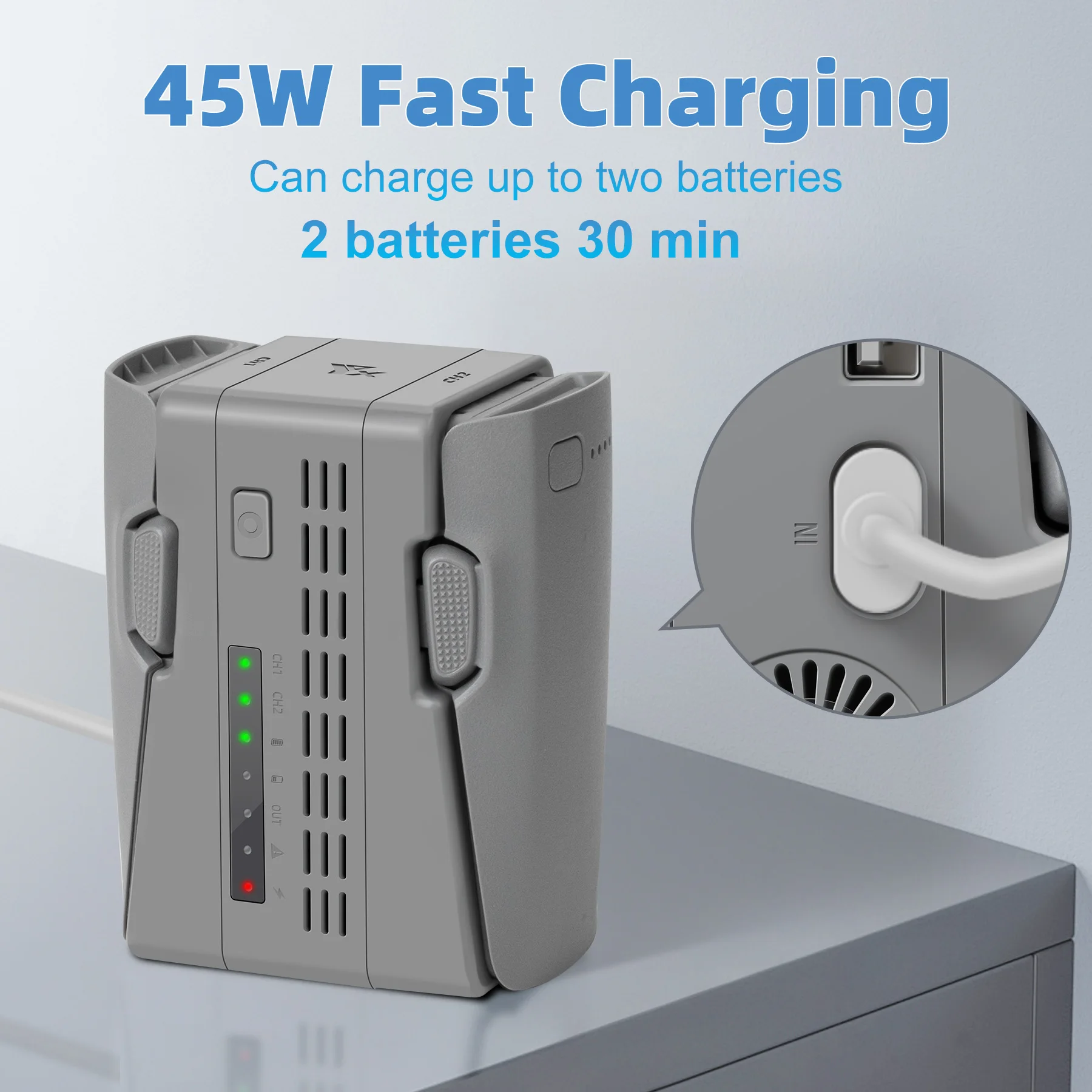 For DJI NEO2 Charger Charging Manager NEO2 Dual-Port Vertical Charger