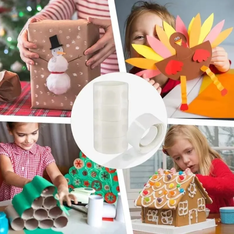 100pcs/Roll Transparent Dots Glue Removable Double Sided Tape Adhesive for Paste Scrapbook Journal Photo Memo Pad Household