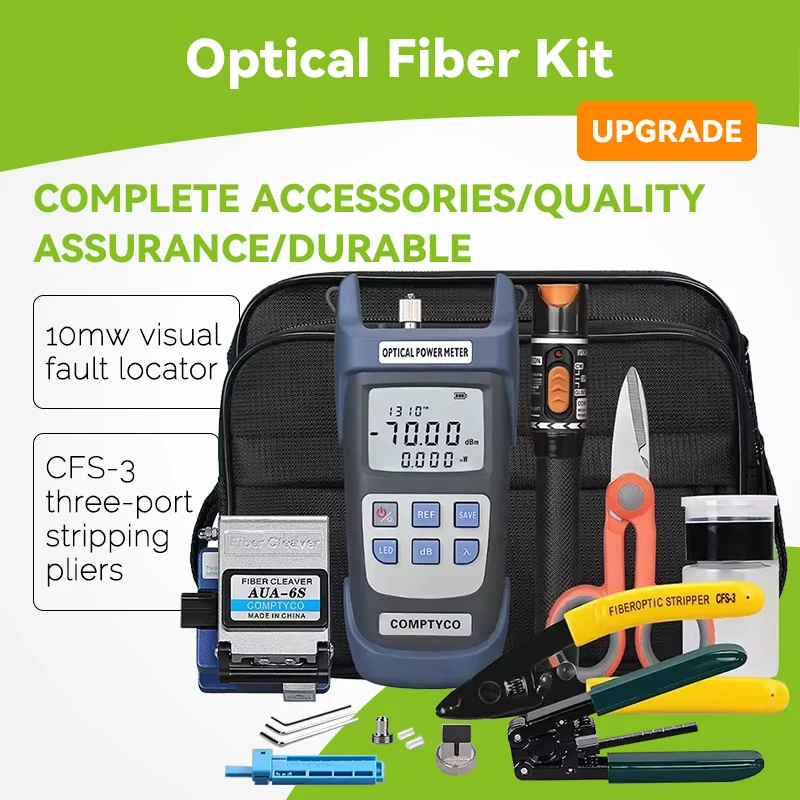 

AUA-6S FTTH Fiber Optic Tool Kit with Fiber Fibra Optica Power Meter -70+10dBm/-50+26dBm and 10mW Visual Fault Locator FTTH Tool