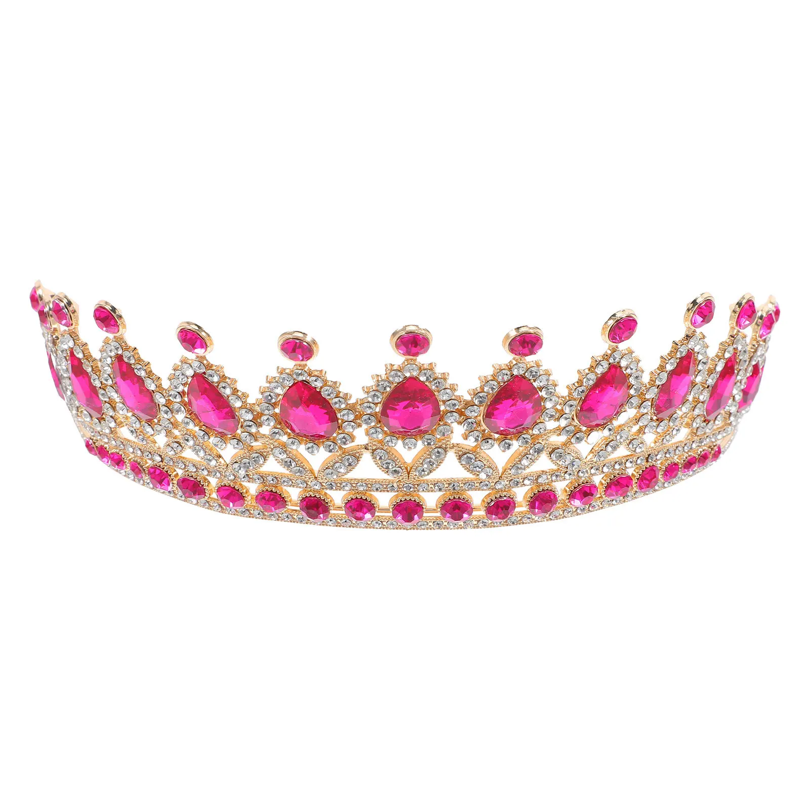 신부 티아라 왕관 라인스톤 헤드피스 가벼운 반짝이는 웨딩 헤어 액세서리 신부 여성 소녀 파티 프롬용