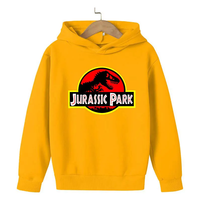 Jurassic Park Autumn Hoodie Kids Clothes Boys Dinosaur Printing Sweatshirt Girls Long Sleeve Clothing Top