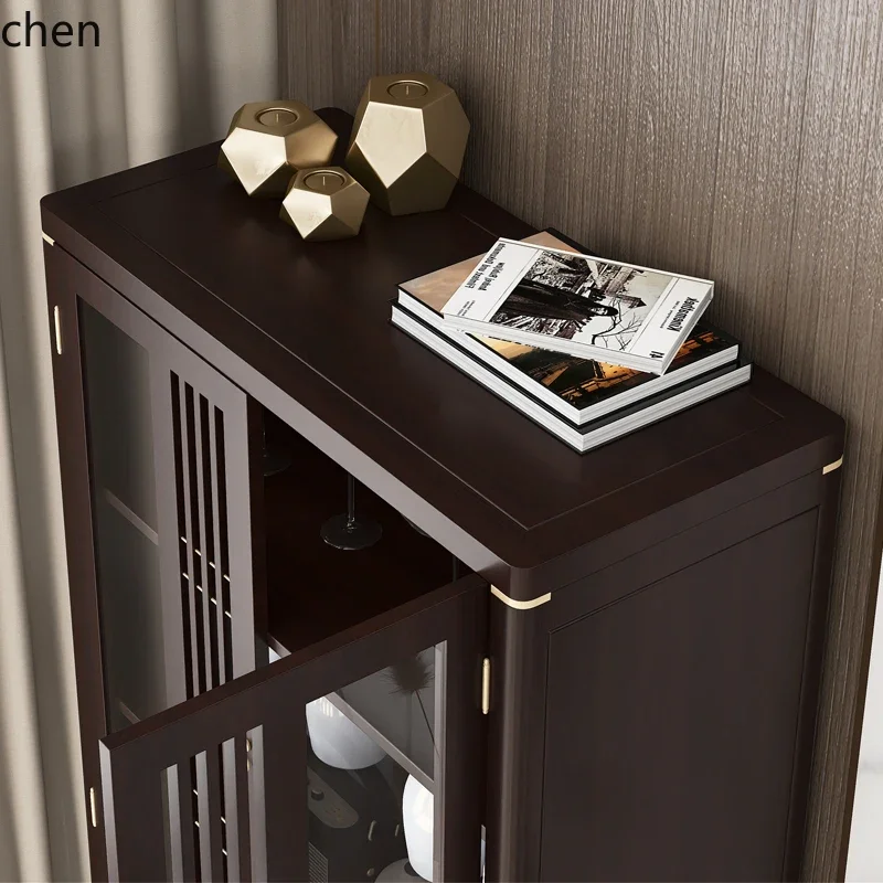 

wine cabinet all solid wood living room TV cabinet dining side integrated wall display cabinet