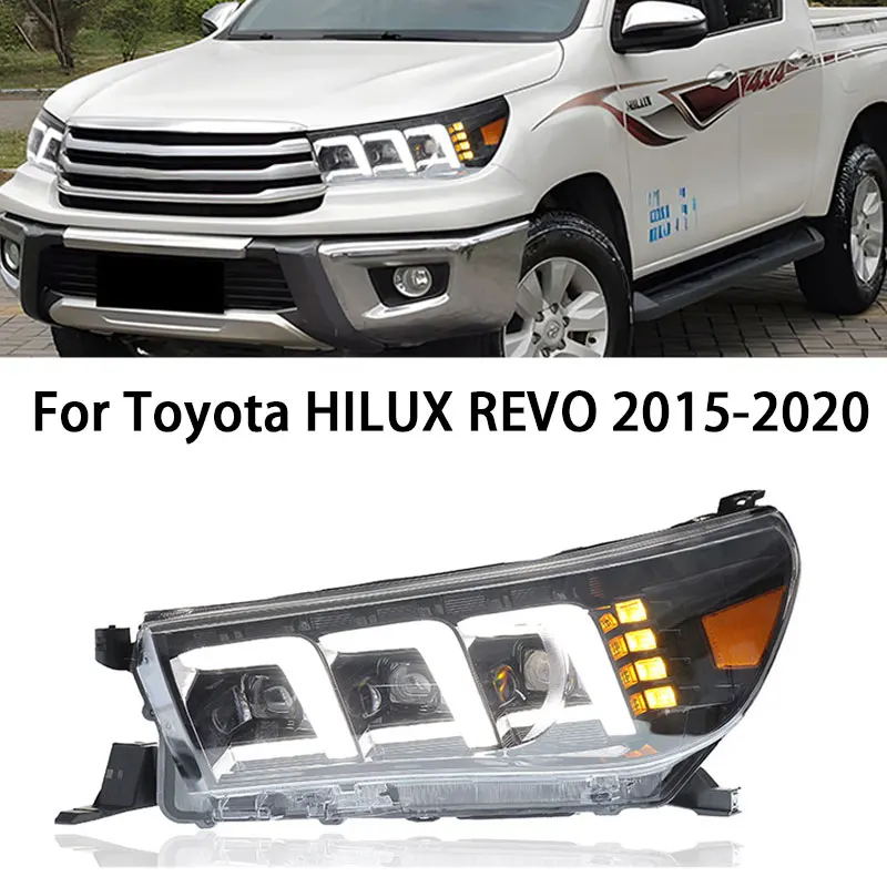 Conjunto de faros LED para Toyota Hilux, faros de giro dinámicos DRL, Plug and Play, 2015-2020, 1 par