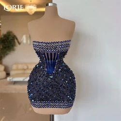 LORIE Glitter Sexy Cocktail Party Gowns Off Shoulder Beading Sparkly Off Shoulder Mini Sequins Evening Prom Dresses Customized