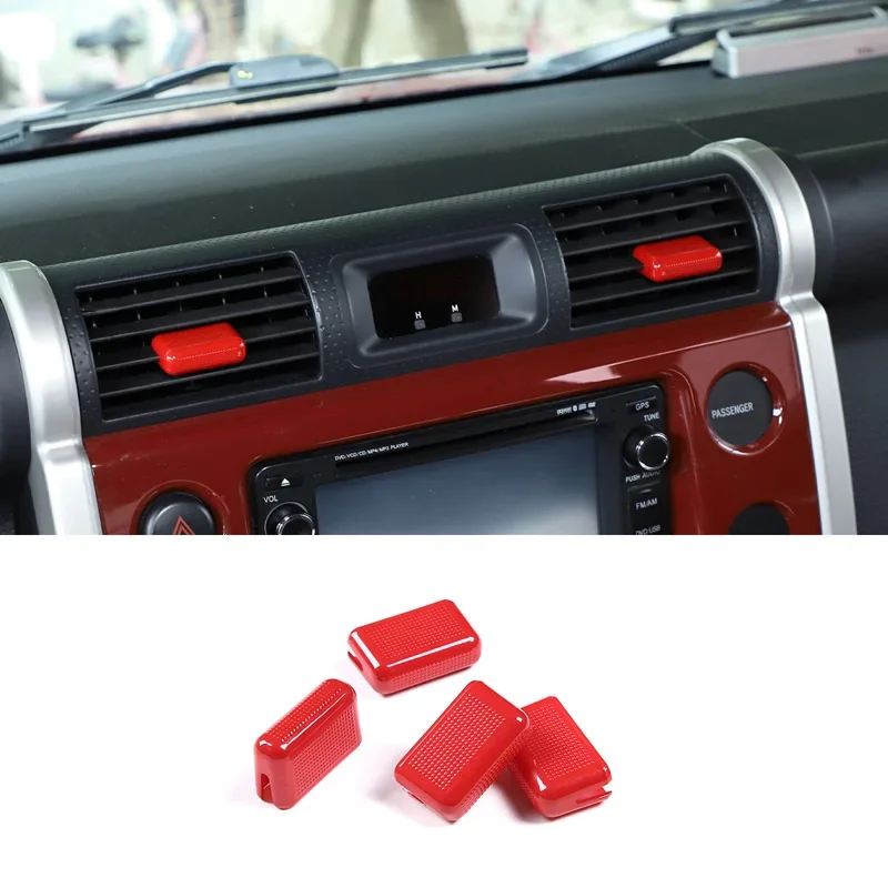 For 2007-2021 Toyota FJCruiser ABS red car styling Car air conditioning adjustment button rod cover car interior accessories