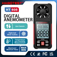 HABOTEST HT605 605s Digital Anemometer Portable Wind Speed Meter Windmeter LCD Backlight Display Temperature Humidity Meter