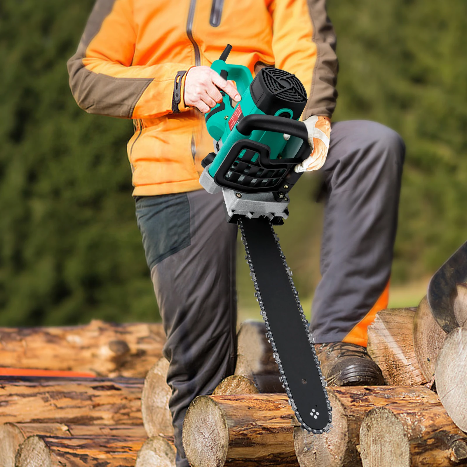 16Inch Chainsaw 1600W Electric Auto-oiling Saw Wood Cutter with Goggle 48V-72V Brushless Chainsaw 16 Inch Electric Battery