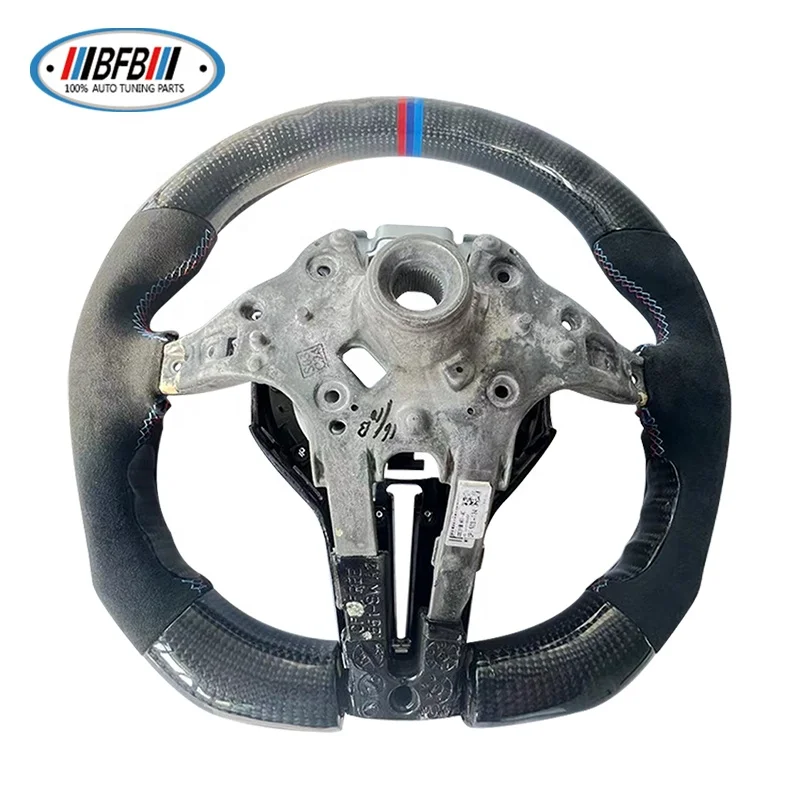 Carbon Fiber and Black Leather Steering Wheel  M3M4 F80F82 Customized Steering Wheel