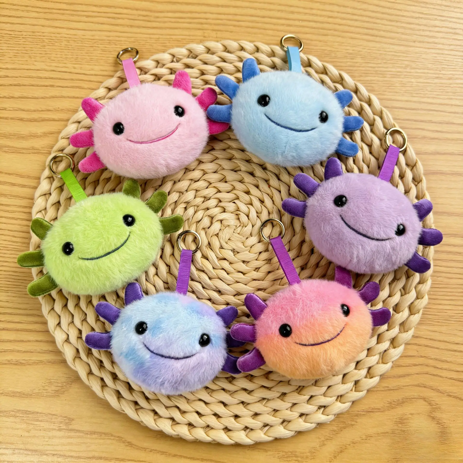 Llavero de Ajolote de Peluche Kawaii Mini Animal de Peluche Lindo Colgante de Bolso Muñeca de Salamandra Suave Regalo para Niños