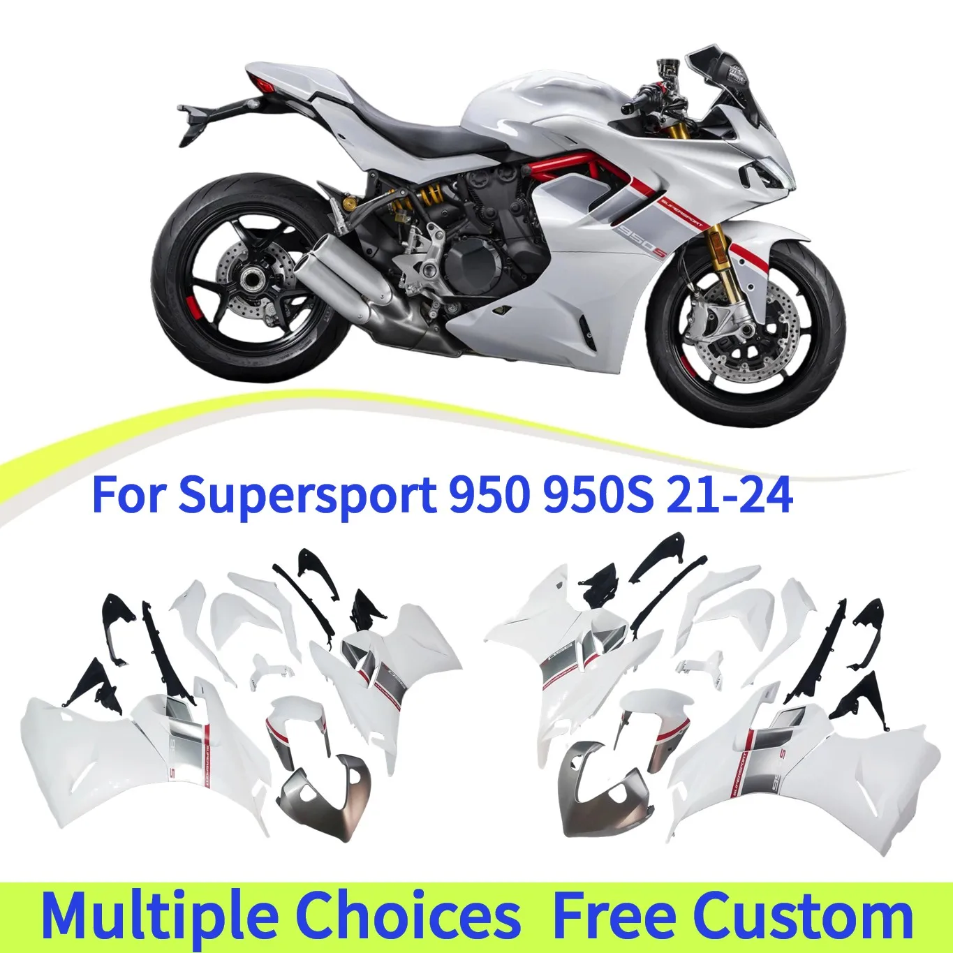 

Fit For Ducati Supersport 950S Fairing Kit 2021 2022 2023 2024 950 Aftermarket Injection Molded Body Panels with seat cowl
