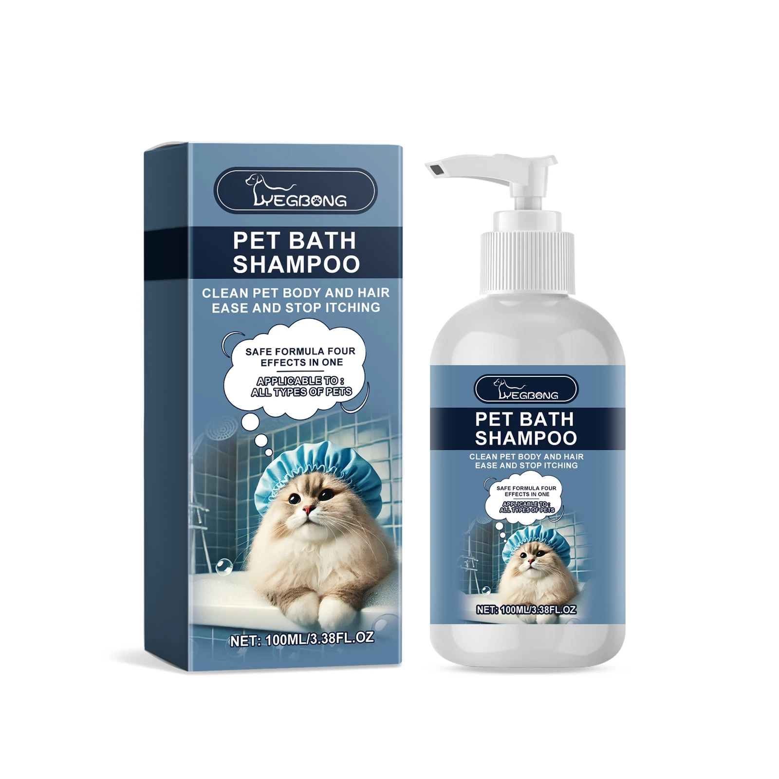 YEGBONG Pet Bath Shampoo 100ml Anti Itching Deep Clean Gentle Safe Shampoo For All Kinds Dogs Cats Pets
