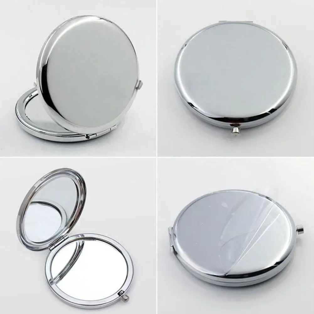 Mini Miroir de Maquillage Pliable et Argenté à Double Face, Accessoire de Poche Portable pour le Voyage, H2Q1