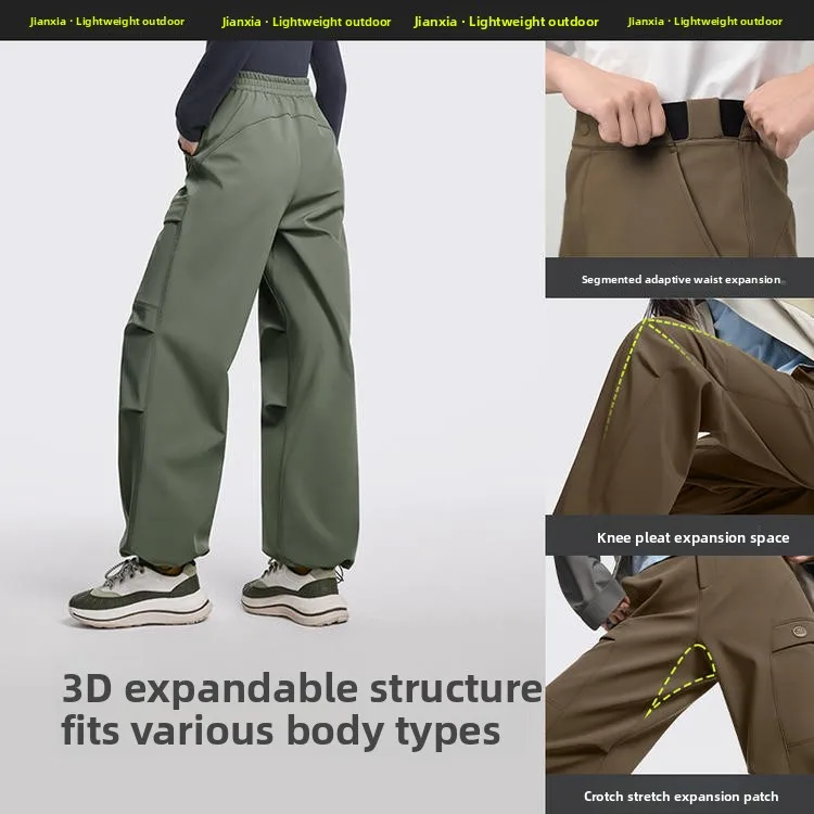 Outdoor Women's Fce Lined Soft ell Pants Windproof Hiking Trousers Paratrooper Pants Mountain Climbing Gear Breathable view 4