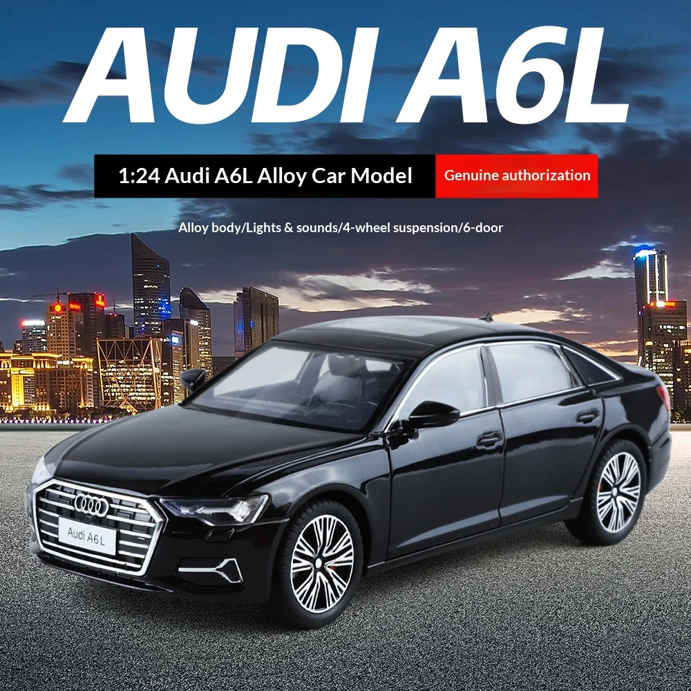 

Audi A6L alloy die-cast car model 1:24 scale simulation car children's toy car boy collection ornaments gift