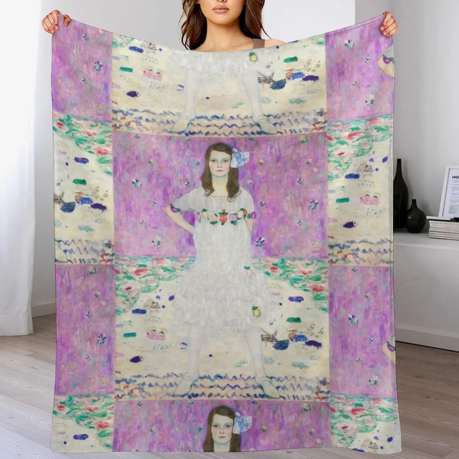 

Mda Primavesi Gustav Klimt Throw Blanket Personalized Gift Custom Bed bed plaid Blankets
