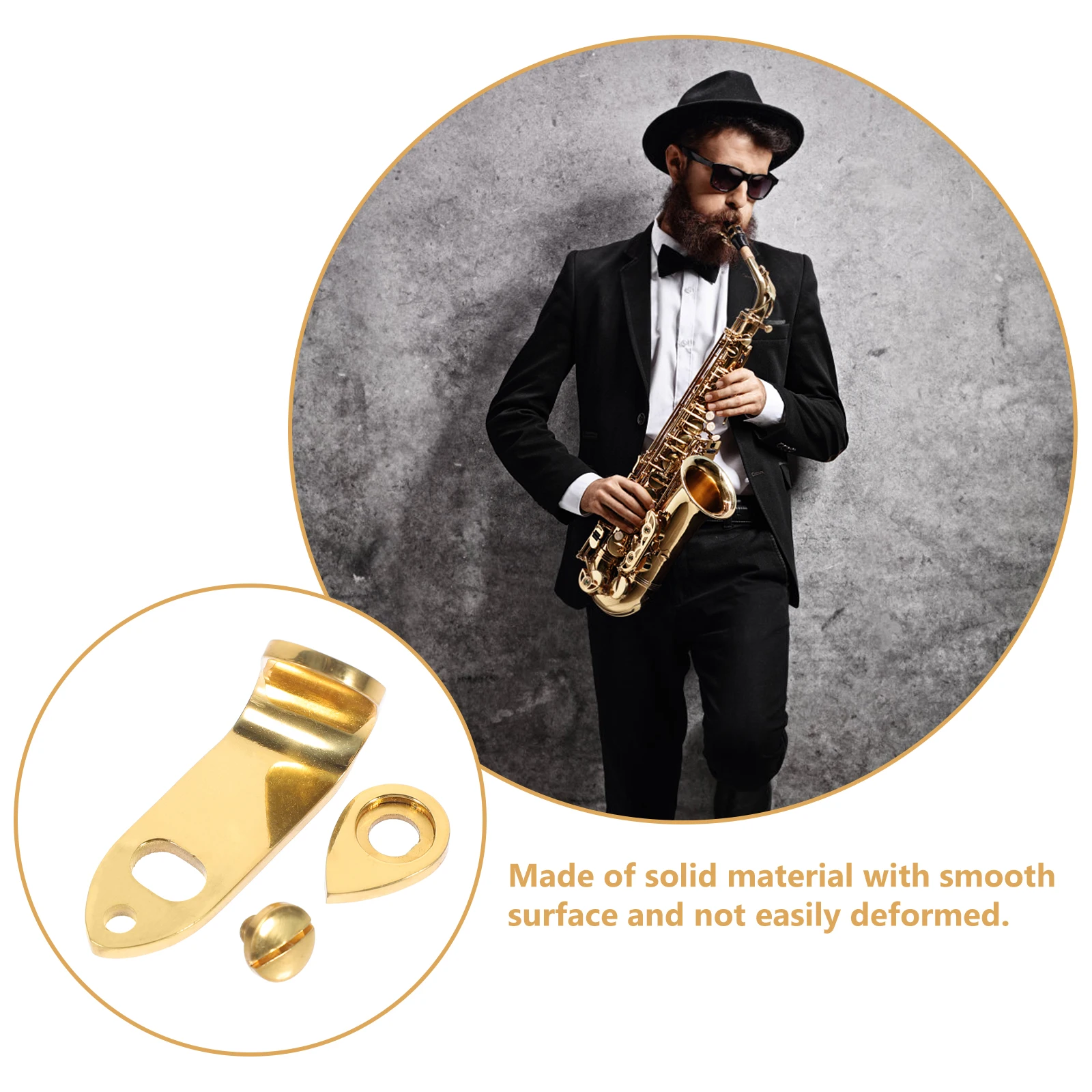 

1 Set Metal Sax Thumb Rest Durable Replacement Woodwind Instruments Portable Lightweight Hook Design Easy Install Support For