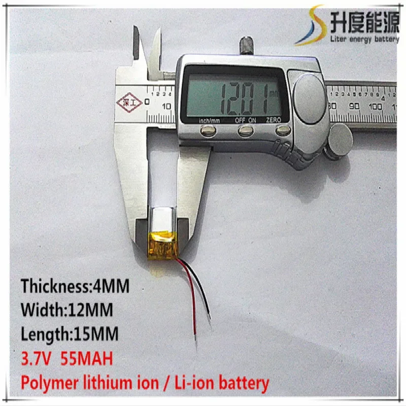 1pcs [SD] 3.7V,55mAH,[401215] Polymer lithium ion / Li-ion battery for TOY,POWER BANK,GPS,mp3,mp4,cell phone,speaker