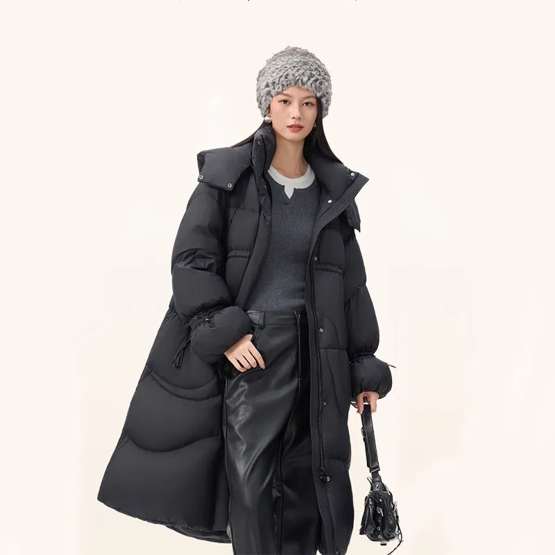 Chericom سترات طويلة للأسفل برباط الخصر غطاء محرك السيارة قابل للفصل مقاوم للماء معاطف الشتاء الدافئة 2025 ملابس خارجية نسائية أنيقة Y318115Y #1