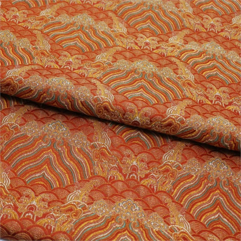 Чонсам в китайском стиле, украшенный шелковой тканью, декоративными подушками ручной работы, жаккардовая парча, море.