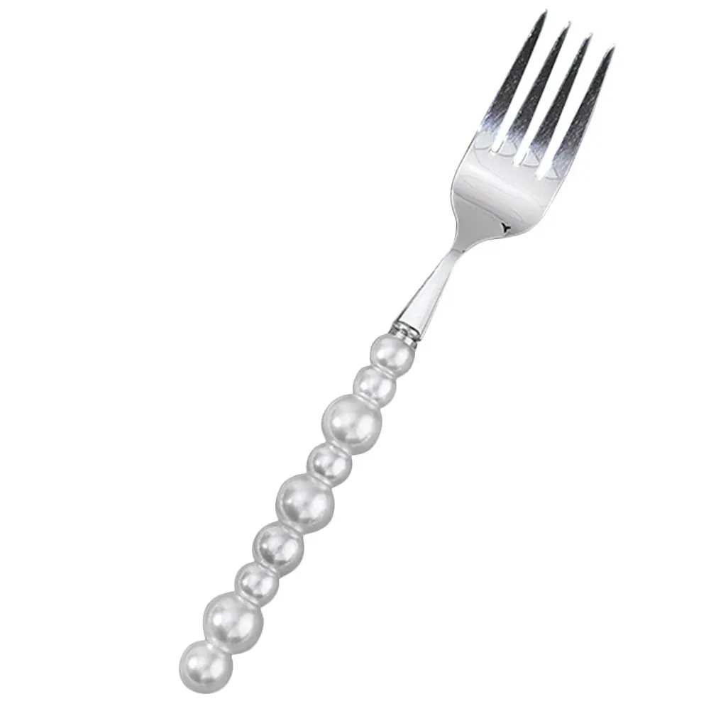 

Pearl Beaded Handle Western Tableware Restaurant Steak Cutlery Metal Flatware Ergonomic Design Reusable Kitchen Supplies Home