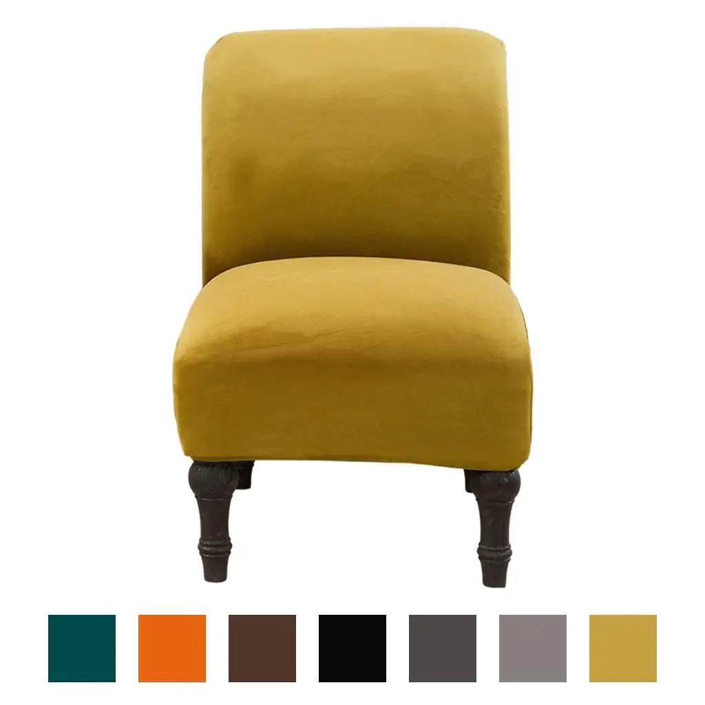 High Elastic Velvet Armless Chair Slipcover Cover for Home Hotel Banquet Ceremony Decor