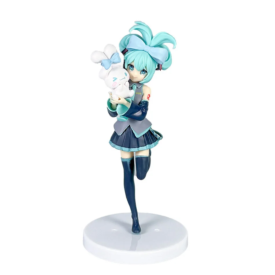 21CM Hatsune Miku X Cinnamoroll Piapro Kat Oor Kawaii Anime Figuur Perifere Collectible PVC Action Figure Model Pop speelgoed Geschenken