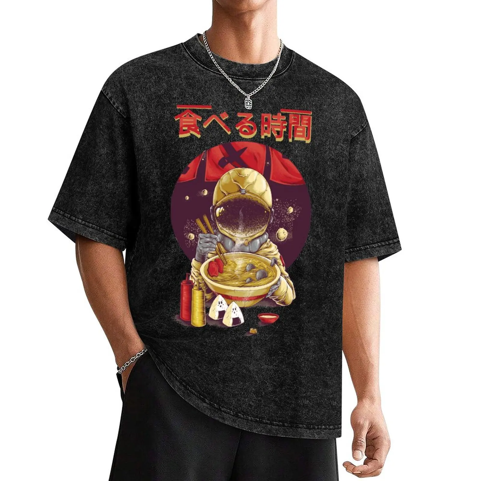 

Ramen Astronaut Vintage Kawaii Otaku Japanese Noodles T-Shirt blue archive funny meme t-shirts mens white t shirts