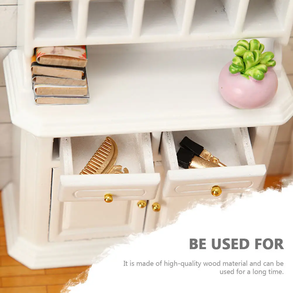 

1Pcs Mini Wooden Storage Cabinet for Dollhouse Decoration Realistic Handcrafted Mini House Furniture Ornament Small Display