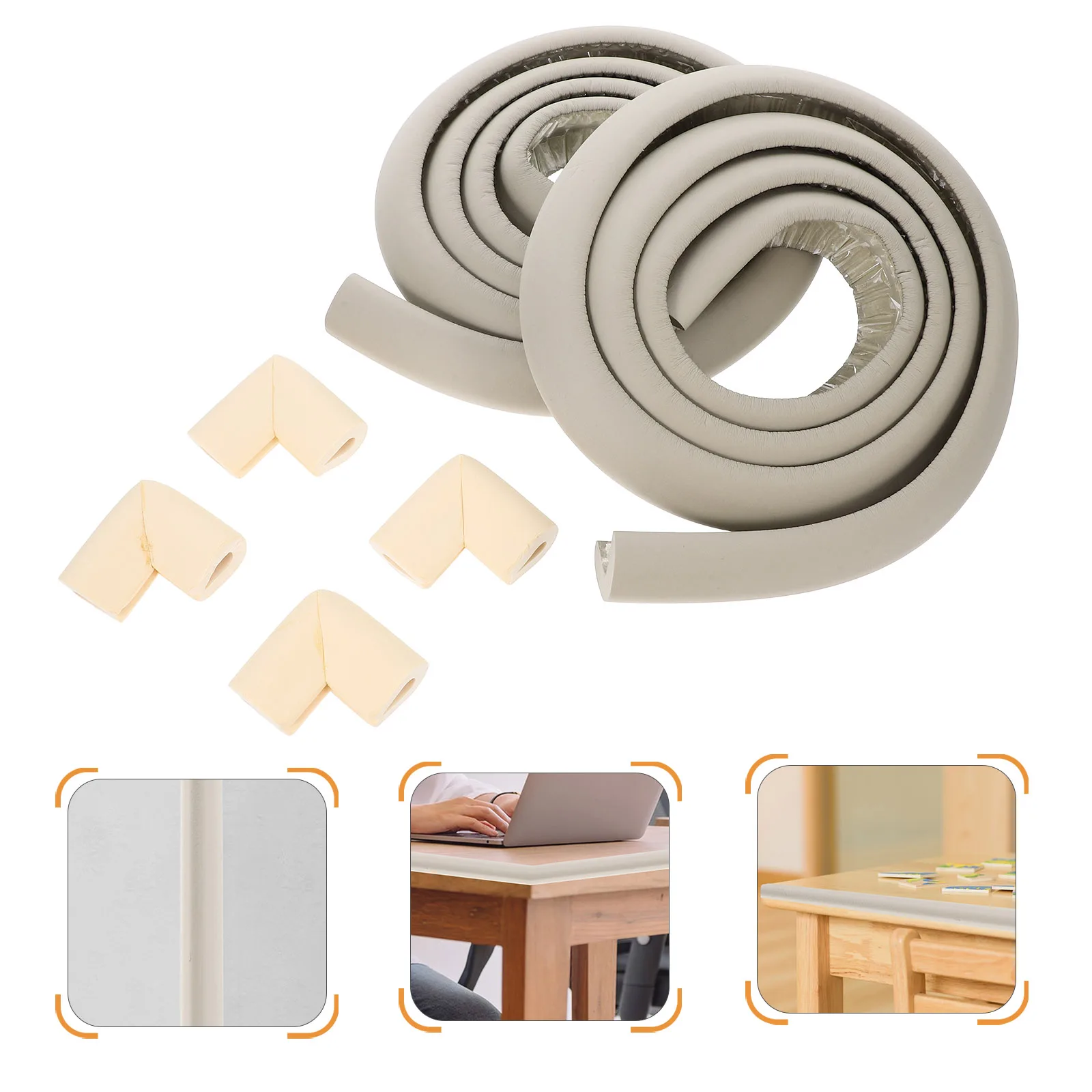 

1 set 1 Set Furniture Edge Strip Safety Anti-Collision Guard Table Desk Cabinet Corner Child Proof L-Shaped Adhesive Long Length