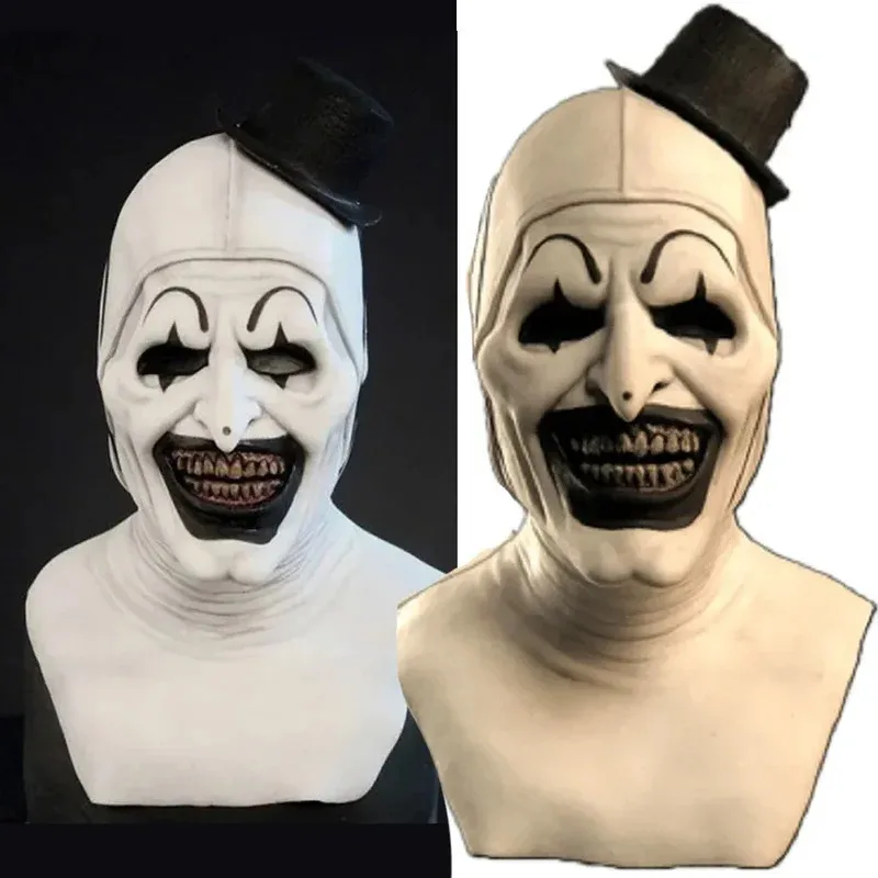 Body artístico de payaso para Halloween, disfraz de terrorífico, trajes con máscara, mono blanco y negro para mujeres y hombres, Partysx,5;d'2.y;8'