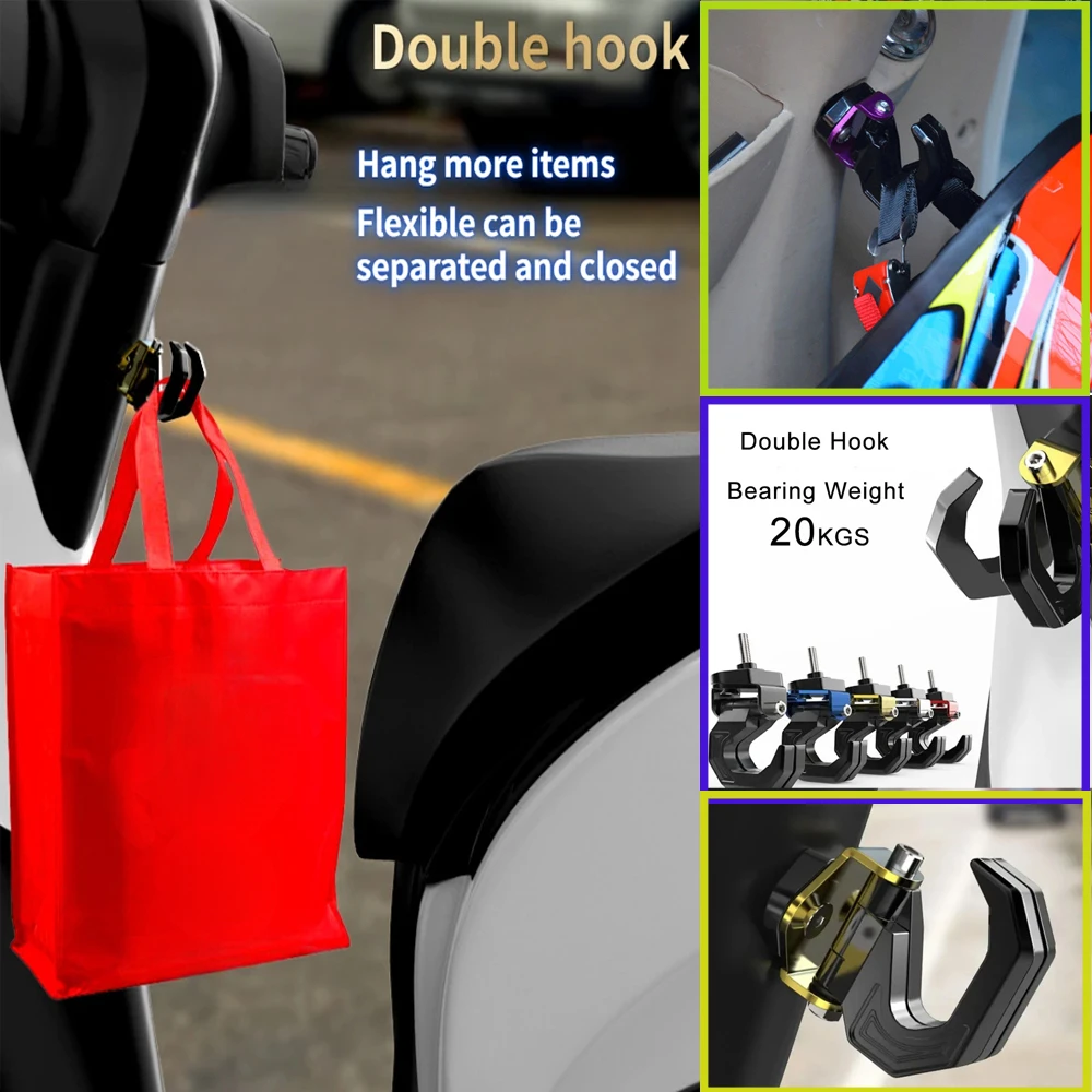 

Motorcycle Helment Holder Hand Bag Hook Luggage Shopping Bag Bottles Drinks Aluminum Alloy Electric Motorcycle Accessories Moto