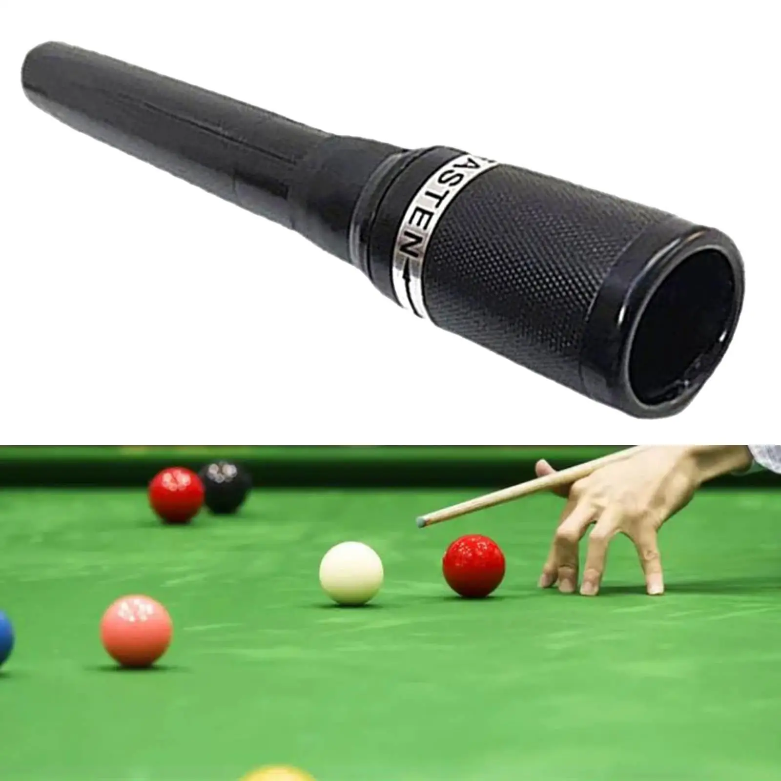 Ekstensi tongkat biliar, aksesori lengan poros pemanjang ujung Snooker, tongkat ekstensi bilyar dorong pada kolam