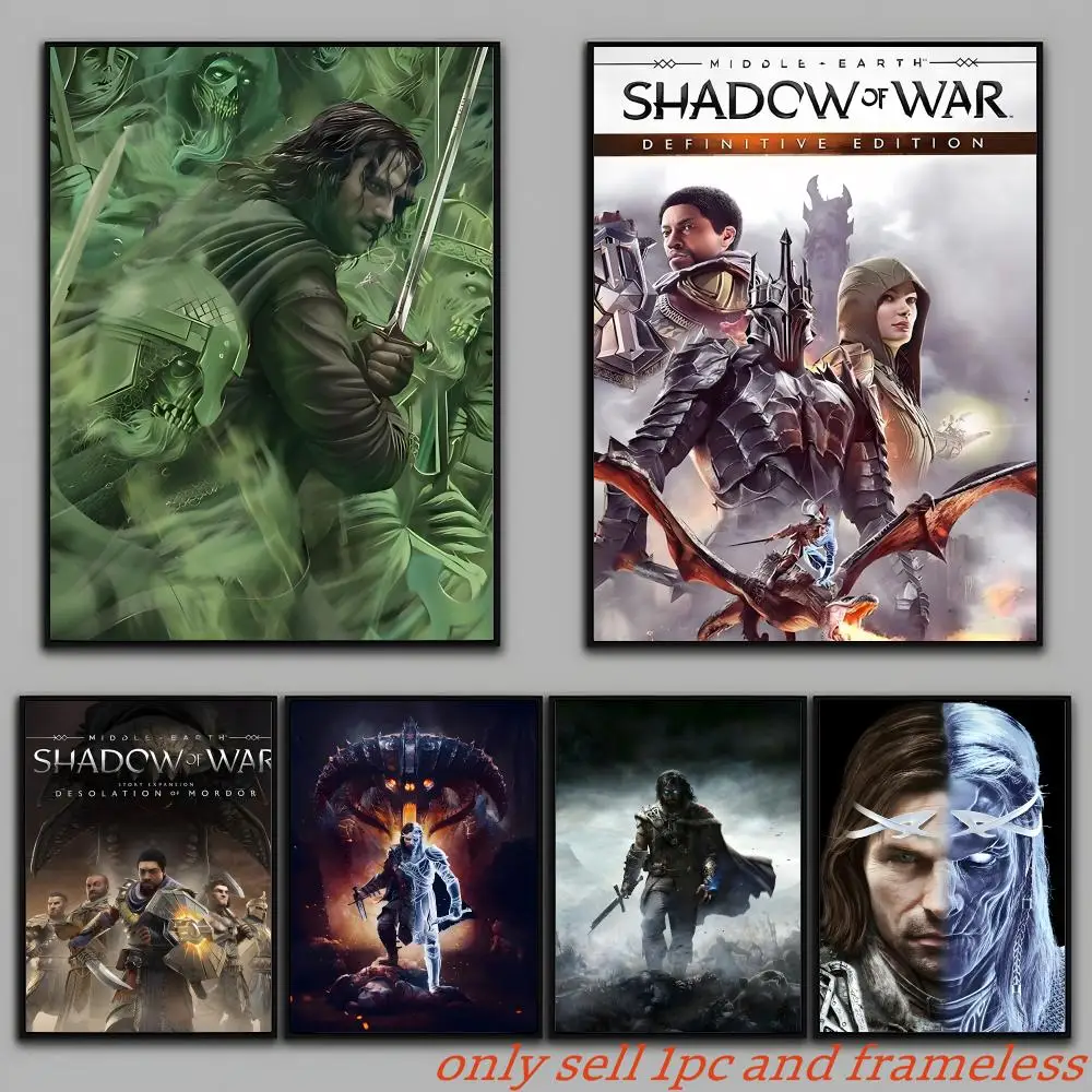 ARPG Game M-Middle-earth Shadow of War Poster Wall Art Sticker Mural Photo Print Decorative Poster for Living Room Home Decor