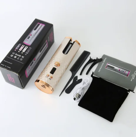 Draagbare draadloze automatische krultang 3-kleuropties USB-opladen Anti-verbranding haarkrultang voor styling