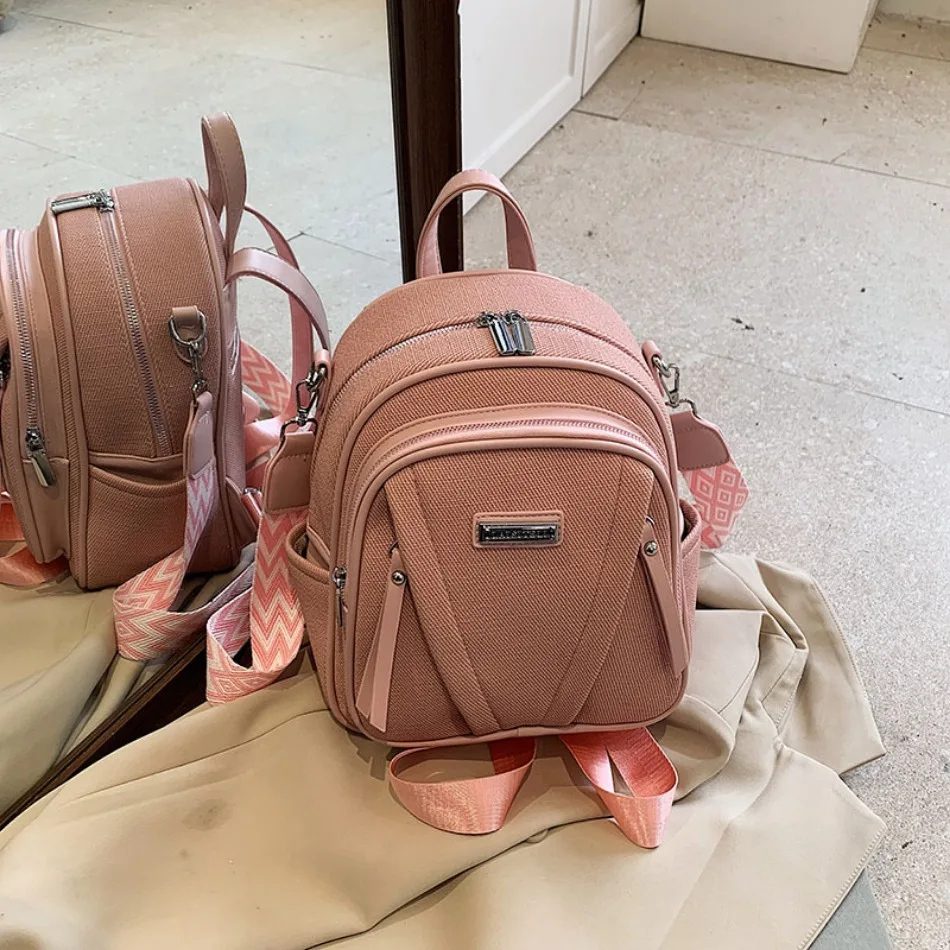 

2025 New Women Backpack High Quality Solid Color Bagpack Fashion Lides Shoulder Bags Multifunctional School Bags for Girls Sac