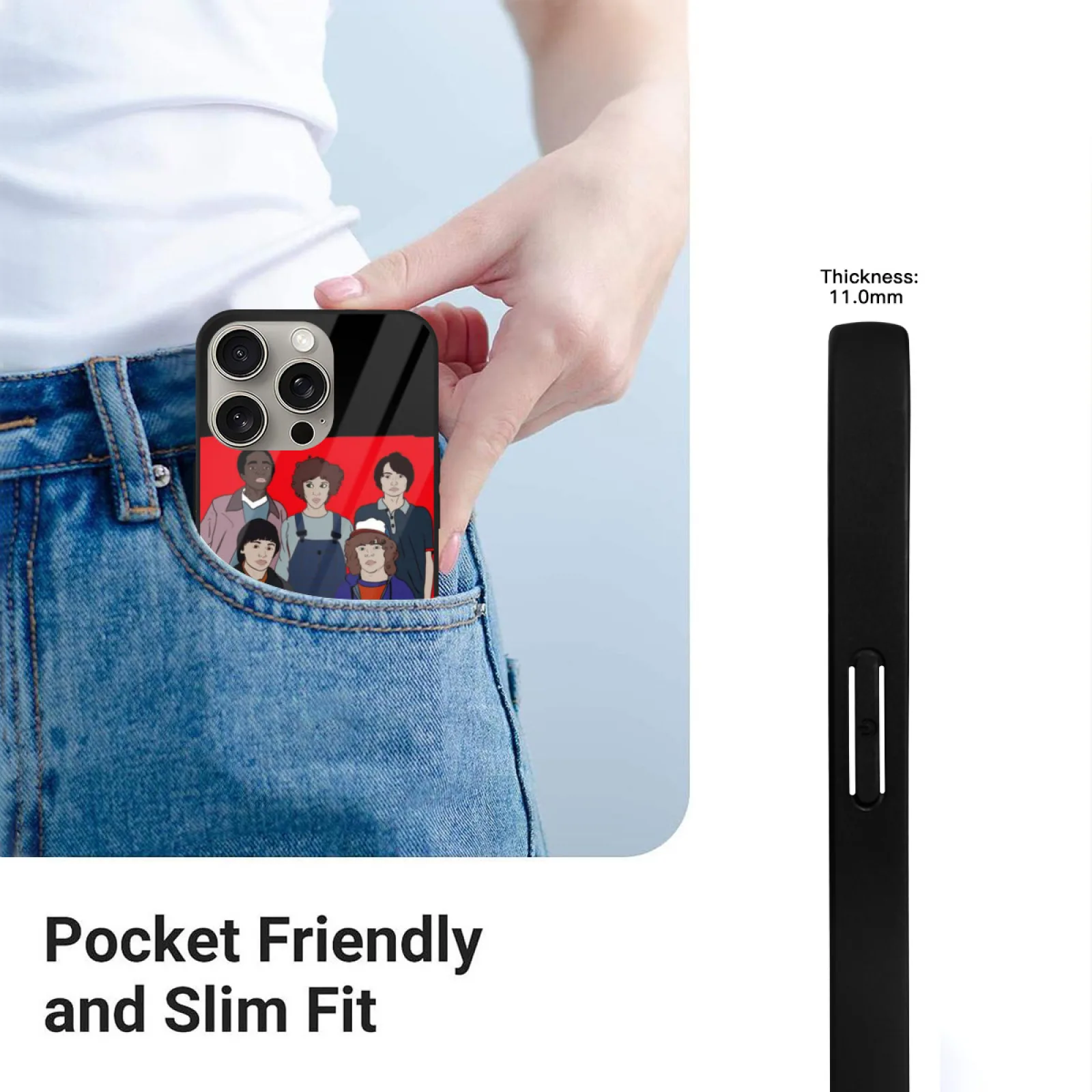 حافظة هاتف آيفون 16 15 14 13 12 11 برو ماكس بلس غطاء من الزجاج المقسى أشياء غريبة شيء غريب أفلام #2