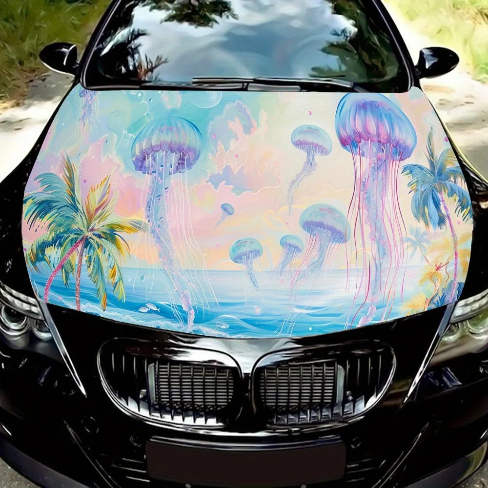 

Зонт медуза узор наклейки на капот автомобиля, водонепроницаемые самоклеящиеся автомобильные виниловые наклейки, защитные наклейки для украшения автомобиля, c