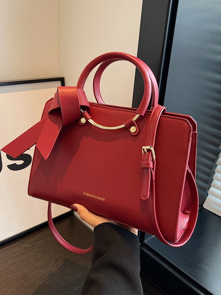 

Wine Red Wedding Bag Luxury Designer Women's Large Capacity Handbags 2023 New Bride Totes Elegant Chic Shoulder Crossbody Bags