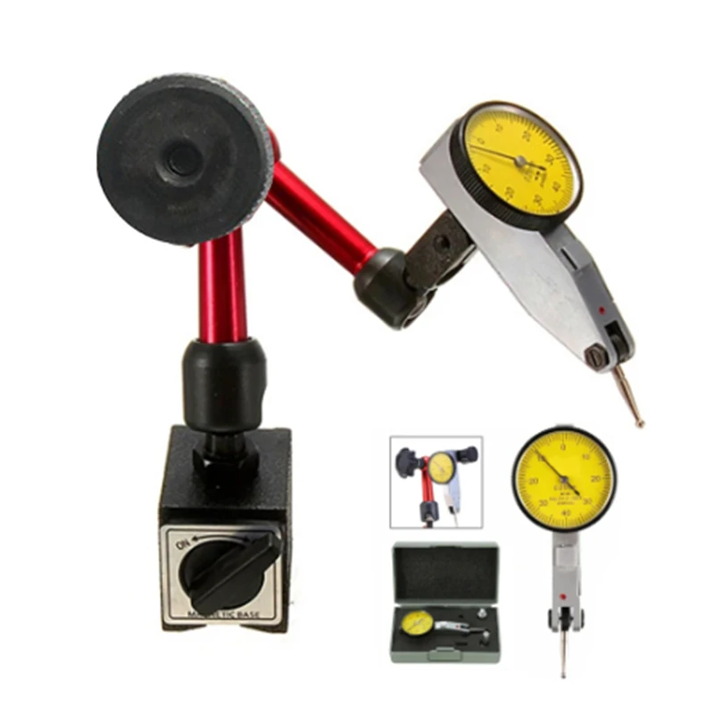 mini universal flexivel dial indicador de teste base magnetica suporte indicador ferramenta medidor correcao magnetica suporte kit ferramenta 01