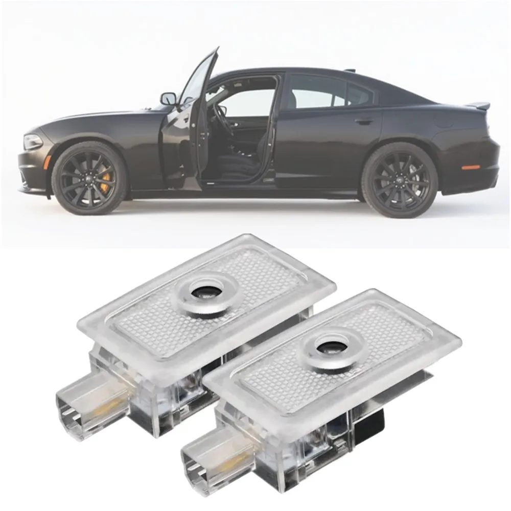 باب السيارة الإسقاط LED لمبة ملحقات السيارات مناسبة ل شاحن دودج 2006-2019-2021-2022-2024 المنتقم ماغنوم ترحيب ضوء 2X