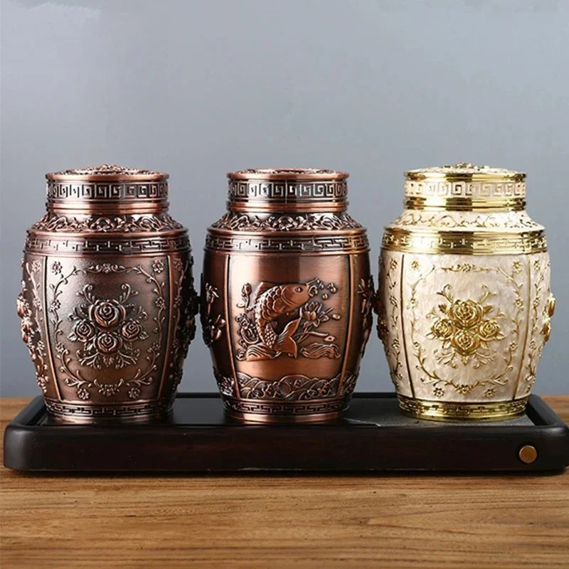 Container for Ashes Coffin Box Urns for Human Ashes Pet Memorial Keepsake Urns Metal Cremation Urns Small Animal Urn Funeral