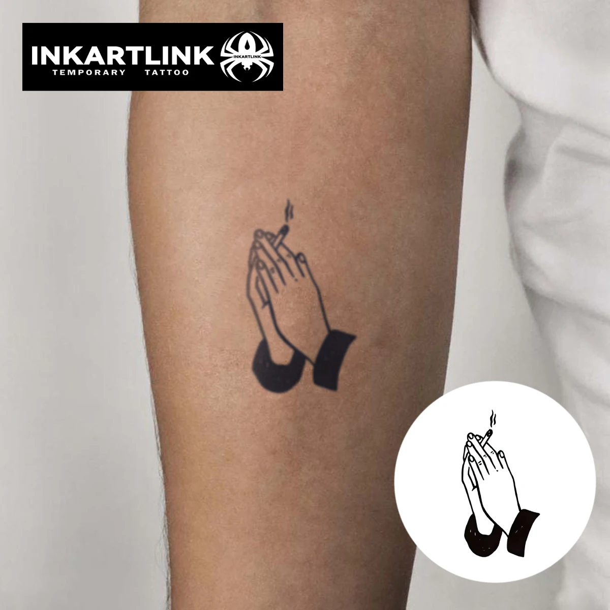 3 pcs Folded Palms Temporary Tattoo, Lasts Up to 15 Days New Technology Magic Waterproof Semi Permanent Sticker.