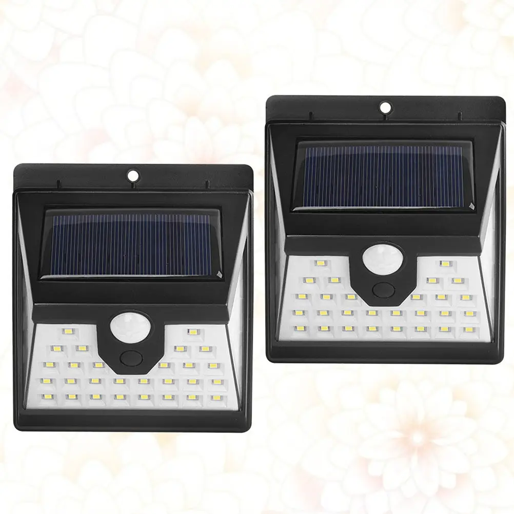 2-個ソーラーセンサーウォールライト-40-led-屋外太陽光発電ランプヤードライト防水照明ツール照明ツール