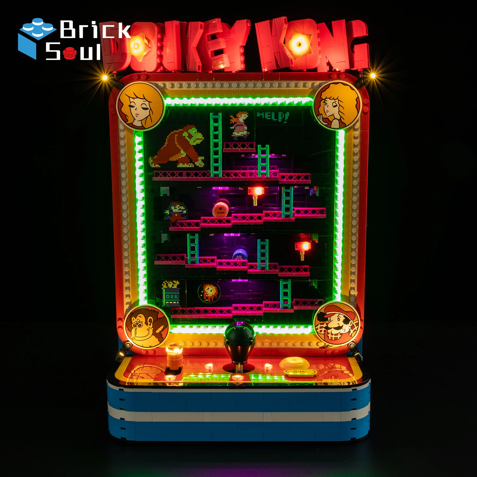 BrickSoul Led Light Kit Suitable for Lego Donkey Kong™ Arcade 72051 Not Included Building Blocks